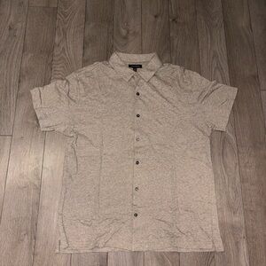 Banana Republic Short-Sleeve Button-Down Shirt - Light Gray Heather